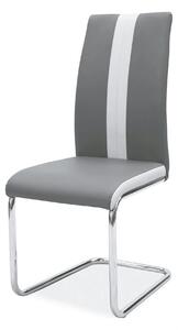 Scaun tapitat H200, gri/crom, piele ecologica/metal, 42X42X98 cm