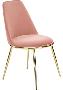 Scaun dining roz K460, stofa catifelata/metal, 49x54x84 cm
