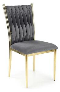 Scaun K436, gri/auriu, stofa catifelata/metal, 48x55x94 cm