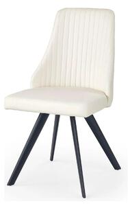 Scaun tapitat K206, alb/negru, piele ecologica/metal, 53X48X87 CM