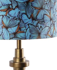 Lampă de masă bronz catifea nuanță fluture design 40 cm - Diverso