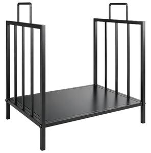 Outsunny Suport pentru Lemne pentru Interior și Exterior cu 2 Mânere, 44,5x33x46,5 cm, Negru | Aosom Romania