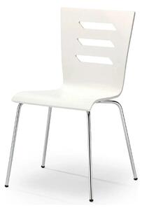 Scaun K155, alb/crom, placaj indoit/metal, 43x47x85 cm