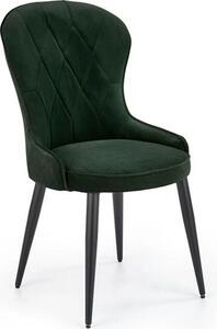 Scaun K366, verde inchis/negru, stofa catifelata/metal, 52x58x92 cm