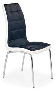 Scaun tapitat K186, negru/alb/crom, piele ecologica/metal, 42X63X100 C