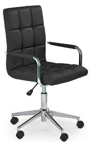 Scaun birou GONZO 2, negru, piele ecologica, 53x60x98/110 cm