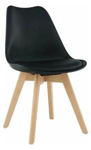 Scaun BALI 2 NEW, negru/fag, piele ecologica/plastic/lemn, 48x56x81 cm