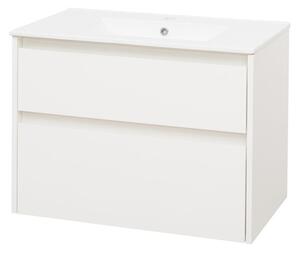 Mereo Mereo, Opto, dulap baie cu chiuveta ceramica 81 cm, alb, stejar, alb/stejar, negru, MER-CN911