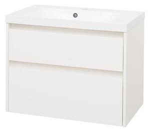 Mereo Mereo, Opto, dulap de baie cu chiuveta din marmura turnata, 81 cm, alb, stejar, alb/stejar, negru, MER-CN911M