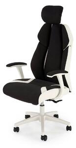 Scaun de birou CHRONO, negru/alb, stofa/piele ecologica, 65x70x120/128