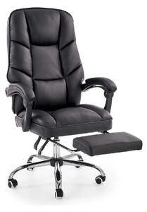 Scaun de birou ALVIN, negru, piele ecologica, 66x70x118/125 cm