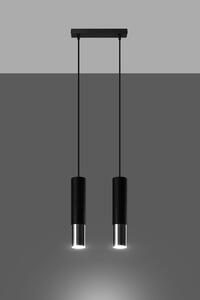 Sollux Lighting Loopez lampă suspendată 2x40 W negru SL.0941