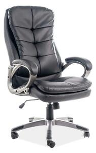 Scaun de birou Q-270, negru/crom, piele ecologica/metal, 66x50x114/124