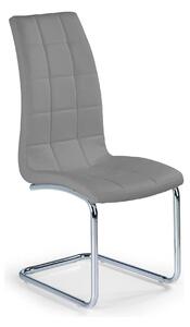 Scaun tapitat K147, gri/crom, piele ecologica/metal, 42X55X101 CM