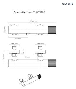 Oltens Hamnes baterie de duș perete crom 33005100