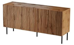 Comoda JUNGLE, stejar wotan/negru, PAL laminat, 152x42x75 cm