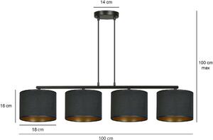Emibig Hilde lampă suspendată 4x60 W negru 1054/4