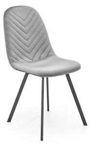 Scaun K462, gri/negru, stofa catifelata/metal, 45x57x82 cm