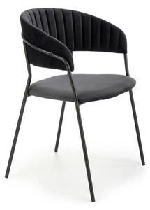 Scaun K426, negru, stofa catifelata/metal, 57x54x79 cm