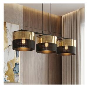 Lustră suspendată pe cablu LUX 3xE27/15W/230V negru/auriu