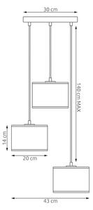Lustră suspendată pe cablu LUX 3xE27/15W/230V alb/auriu