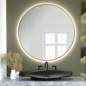Smartwoods Bright oglindă 60x60 cm rotund cu iluminare auriu 5904107900100