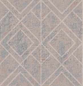 Tapet Diamante clasice în culorile albastru și bej, Tapet abstract, a00141v2 : Uwalls.ro