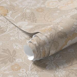 Tapet Imprimeu floral bej într-o paletă pastel, Tapet rustic, a00145 : Uwalls.ro