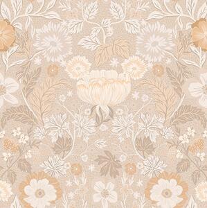 Tapet Imprimeu floral bej într-o paletă pastel, Tapet rustic, a00145 : Uwalls.ro