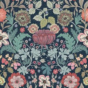 Tapet Model floral în burgundia și verde, Tapet rustic, a00145v5 : Uwalls.ro