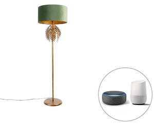 Lampa de podea inteligenta aurie cu abajur verde cu Wifi A60 - Botanica