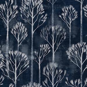 Tapet Botanică cu copaci albi în stil scandinav, Tapet pădure, Tapet copaci, a00148 : Uwalls.ro