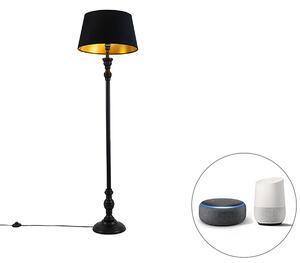 Lampă de podea inteligentă cu abajur de 45 cm negru cu Wifi A60 - Classico
