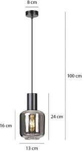 Emibig Ingvar lampă suspendată 1x60 W negru 1014/1