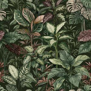 Tapet Verdeață tropicală în stil botanic vintage, Tapet flori, a00165 : Uwalls.ro