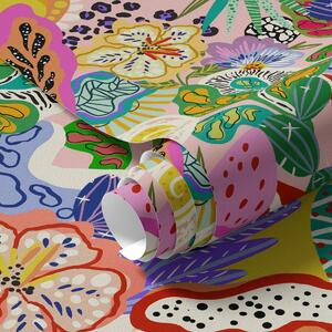 Tapet Imprimeu floral abstract în stil pop art, Tapet flori, a00167 : Uwalls.ro