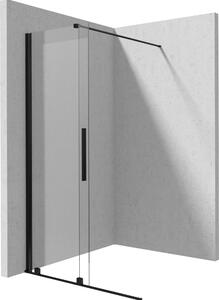 Deante Prizma perete cabină de duș walk-in 90 cm negru mat/sticla transparentă KTJ_N39R