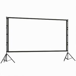 HOMCOM Ecran de Proiecție 120" 4K/8K HD Format 16:9 cu 2 Trepiede Pliabile, Ecran Portabil cu Față Dublă, Unghi Larg de 160°, pentru Cinema Acasă sau Exterior, Alb | Aosom Romania