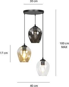 Emibig Istar lampă suspendată 3x60 W negru 682/3PREM