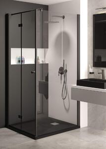 Deante Kerria Plus perete cabină de duș walk-in 80 cm negru mat/sticla transparentă KTS_N38P