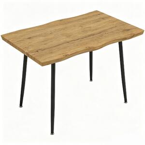 HOMCOM Masă de dining dreptunghiulară pentru 4 persoane, 110x70 cm, stejar/negru | Aosom Romania