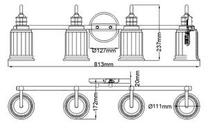 Quoizel QZ-SWELL4-PC-BATH-LED Aplica de baie SWELL 4xG9/3W/230V IP44 crom
