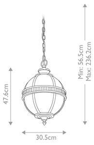 Kichler KL-HALLERON-8M-BU - Lustră de exterior suspendată pe lanț HALLERON, 3xE14/40W/230V IP44