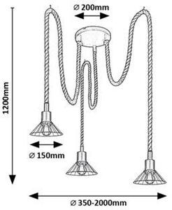 Rabalux Daryl lampă suspendată 3x40 W negru 5272