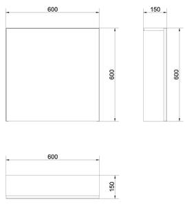Cersanit Colour dulap 60x15x60 cm agățat lateral alb S571-026