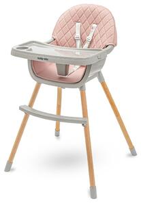 Scaun de masă pentru copii Baby Mix Freja wooden, roz