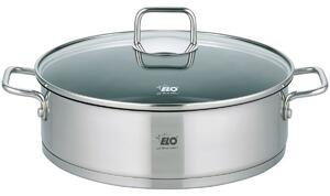 Elo 72438 Caserolă din oțel inoxidabil cu capacdin sticlă Citrin 28 cm