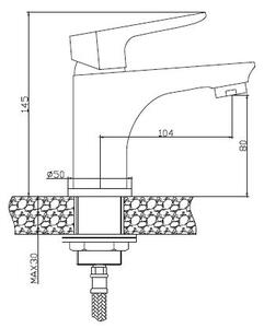 Invena Dokos baterie lavoar stativ alb BU-19-002