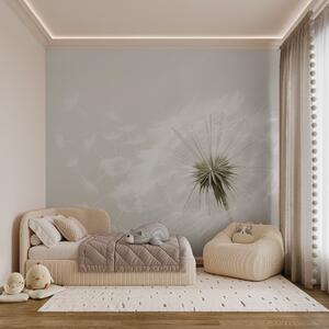 Tapet Compoziție florală modernă, moale, cu un cap de păpădie complet înflorit și semințe plutitoare, așezate, Fototapet Flori, w03939v1 : Uwalls.ro