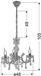 Candellux Maria Teresa lampă suspendată 3x40 W auriu 33-94639